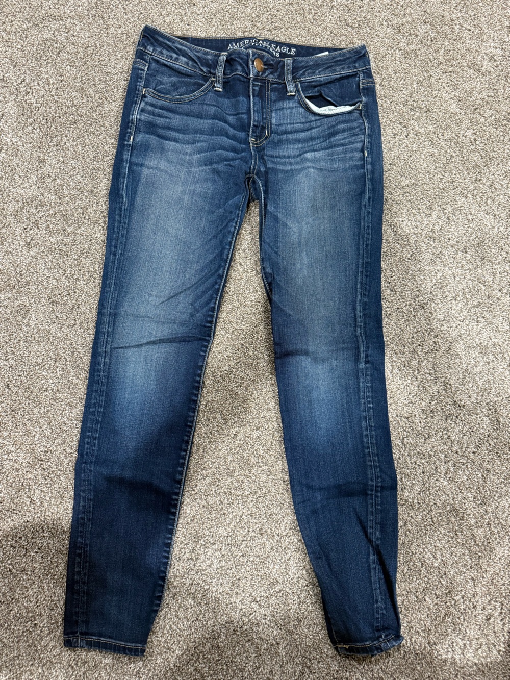 American Eagle Outfitters Women's Skinny Jeans - Dark Blue Wash